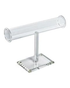 Azar Displays Single-Pole Necklace/Bracelet Counter Displays, 9inH x 14inW x 4inD, Clear, Pack Of 2 Displays