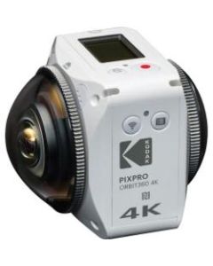 Kodak PIXPRO ORBIT360 Digital Camcorder - 1in LCD Screen - CMOS - 4K - 16:9 - 27 Megapixel Video - MP4, H.264 - Electronic (IS) - HDMI - USB - microSD, microSDXC, microSDHC - Memory Card