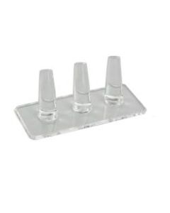 Azar Displays Triple Tapered Ring Displays, 2inH x 5-1/4inW x 2-1/4inD, Clear, Pack Of 4 Displays