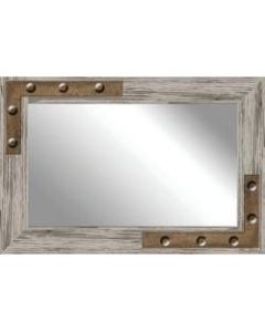 PTM Images Framed Mirror, Studs, 20inH x 30inW, Natural Brown