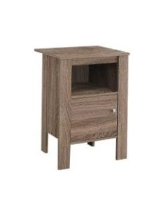 Monarch Specialties Emiliano Accent Table, 24-1/4inH x 17-1/4inW x 14inD, Dark Taupe