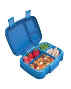 Bentgo Fresh 4-Compartment Bento-Style Lunch Box, 2-7/16inH x 7inW x 9-1/4inD, Blue