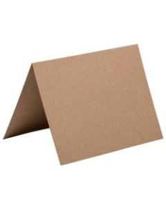 JAM Paper Fold-Over Cards, 4 3/8in x 5 7/16in, 100% Recycled, Brown, Pack Of 25