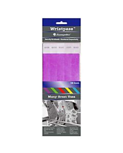 Sicurix Standard Dupont Tyvek Security Wristbands, 10in x 13/16in, Purple, Pack Of 100