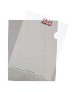 JAM Paper Plastic Sleeves, 9in x 11 1/2in, 1in Capacity, Smoke Gray, Pack Of 12