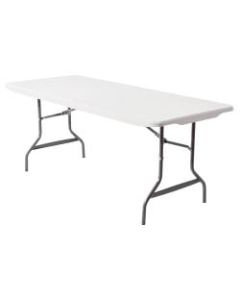 Realspace Molded Plastic Top Folding Table, 6ftW, Gray Granite