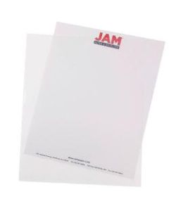 JAM Paper Plastic Sleeves, 9in x 11 1/2in, 1in Capacity, Clear, Pack Of 12