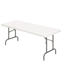 Realspace Molded Plastic Top Folding Table, 8ftW, Gray Granite