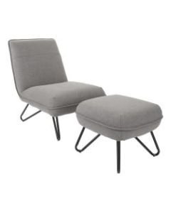 Ave Six Cortina Chair With Ottoman, Gray