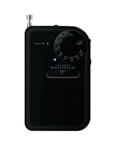 Sylvania Portable AM/FM Radio (Black) - Headphone - 2 x AAA - Portable