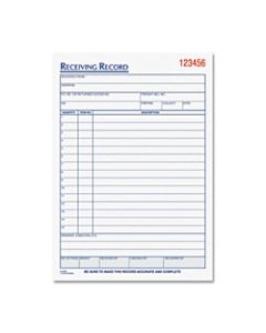 TOPS Receiving Records Forms - 2 PartCarbonless Copy - 5 1/2in x 7 7/8in Sheet Size - 2 x Holes - Assorted Sheet(s) - Blue, Red Print Color - 1 Each