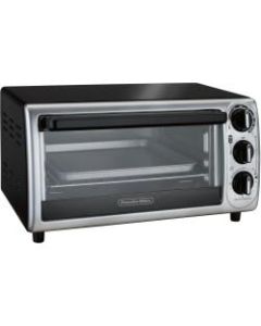 Proctor Silex 4 Slice Modern Toaster Oven - Toast, Pizza, Bake, Broil - Black, Silver