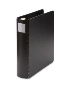 Wilson Jones DublLock Case-Bound 4-Ring Binder, 2in Round Rings, Black