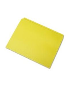SKILCRAFT Straight-Cut Color File Folders, Letter Size, 100% Recycled, Yellow, Box Of 100