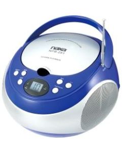 Naxa Portable MP3/CD Player With AM/FM Stereo Radio, Blue/Silver