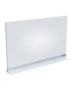 Azar Displays Acrylic T-Strip Horizontal Sign Holders, 11in x 17in, Clear, Pack Of 10 Sign Holders
