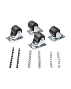 StarTech.com Heavy Duty Casters for Server Racks/Cabinets, Set of 4 Universal M6 2-inch Swivel Caster Kit, 45x75mm Pattern, Replacement Caster Wheels for 4 Post Racks, Steel/Plastic - 4-Pack Rolling Caster Kit (RKCASTER2)