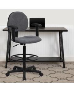 Flash Furniture Ergonomic Drafting Chair, Gray/Black
