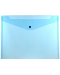 JAM Paper Booklet Plastic Envelopes, Letter-Size, 9 3/4in x 13in, Blue, Pack Of 12