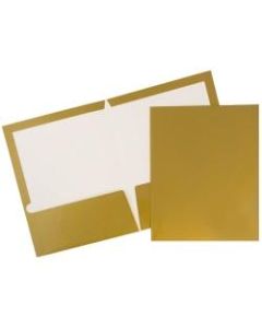 JAM Paper Glossy 2-Pocket Presentation Folders, Gold, Pack of 6