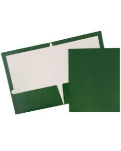 JAM Paper Glossy 2-Pocket Presentation Folders, Green, Pack of 6