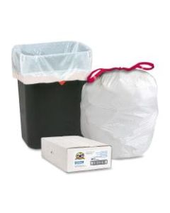 Genuine Joe Flex Drawstring Trash Liners, 16 Gallon, White, Box Of 60