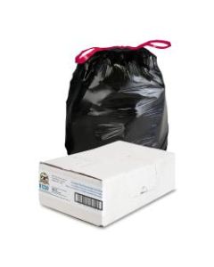 Genuine Joe Flex Drawstring Trash Liners, 30 Gallon, Black, Box Of 42