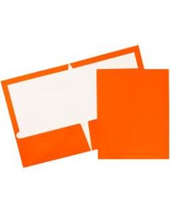 JAM Paper Glossy 2-Pocket Presentation Folders, Orange, Pack Of 6