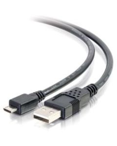 C2G 2m (6ft) USB Cable - USB A to USB Micro B - M/M - Type A Male USB - Micro Type B Male USB - 6.56ft - Black