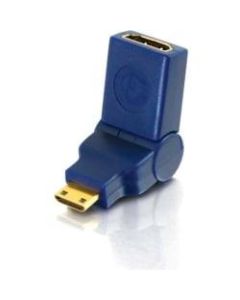 C2G 90 deg. Rotating HDMI to HDMI Mini Adapter - F/M - 1 x HDMI Female Digital Audio/Video - 1 x Mini HDMI Male Digital Audio/Video - Blue