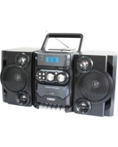 Naxa NPB-428 Mini Hi-Fi System - 5 W RMS - Black - CD Player, Cassette Recorder - 1 Disc(s) - 1 Cassette(s) - FM, AM - 2 Speaker(s) - CD-DA, MP3 - USB - Remote Control