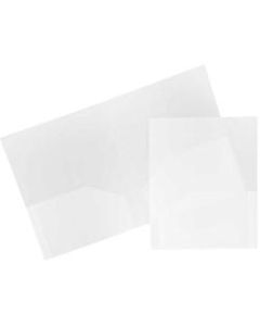 JAM Paper Heavy-Duty 2-Pocket Plastic Presentation Folders, 9in x 12in, Clear, Pack Of 6