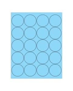 Office Depot Brand Circle Inkjet/Laser Labels, LL197BE, 2in, Pastel Blue, Pack Of 2,000 Labels