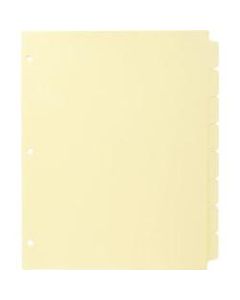 Business Source Mylar-reinforced Plain Tab Indexes - 8 Write-on Tab(s) - 8.5in Divider Width x 11in Divider Length - Letter - 3 Hole Punched - Canary Tab(s) - 24 / Box