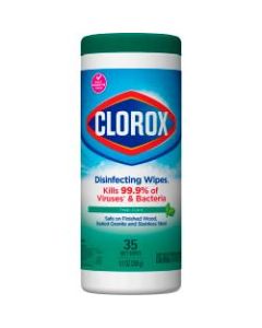 Clorox Disinfecting Wipes, 7in x 8in, Fresh Scent, Tub Of 35 Wipes