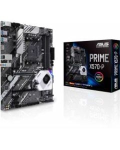 Asus Prime X570-P Desktop Motherboard - AMD Chipset - Socket AM4 - ATX - 128 GB DDR4 SDRAM Maximum RAM - DIMM, UDIMM - 4 x Memory Slots - Gigabit Ethernet - HDMI - 6 x SATA Interfaces
