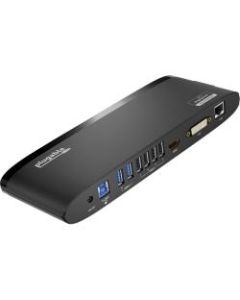 Plugable USB 3.0 Universal Laptop Docking Station for Windows (Dual Monitor: HDMI and DVI/HDMI/VGA, Gigabit Ethernet, Audio, 6 USB Ports) - Horizontal - for Notebook/Desktop PC - USB 3.0 - 6 x USB Ports