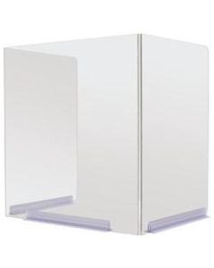 Deflecto Hinged-Edge Desktop Barriers, 20inH x 18inW x 14-1/2inD, Clear, Pack Of 4 Barriers