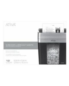 Ativa Shredder Lubricant Sheets, Pack Of 12 Sheets