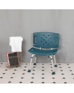 Flash Furniture Hercules Adjustable Bath And Shower Chair With Extra-Wide Back, 33-1/4inH x 19inW x 20-3/4inD, Navy