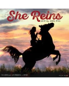 Willow Creek Press Inspirational Monthly Wall Calendar, 12in x 12in, She Reins, January To December 2022
