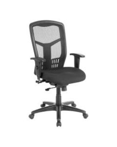 Lorell Ergonomic Mesh/Fabric High-Back Chair, Synchro Tilt, Black