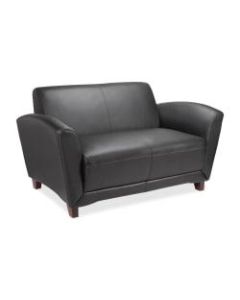 Lorell Accession Bonded Leather Reception Loveseat, Black