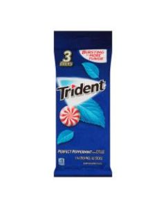 Trident Peppermint Gum, 14 Pieces Per Pack, 3 Packs Per Bag, Box Of 3 Bags