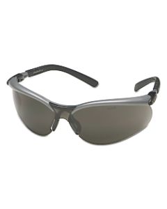 BX Safety Eyewear, Gray Lens, Anti-Fog, Hard Coat, Black/Silver Frame, Nylon