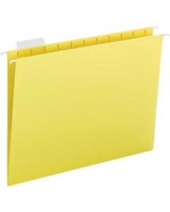 Business Source 1/5 Tab Cut Letter Recycled Hanging Folder - 8 1/2in x 11in - Yellow - 25 / Box