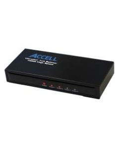 Accell UltraAV Mini 1x4 HDMI Splitter - 1 x HDMI Type A Digital Audio/Video In, 4 x HDMI Type A Digital Audio/Video Out