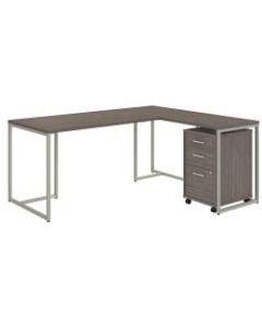 kathy ireland Office by Bush Business Furniture Method 72inW L Shaped Desk with 30inW Return and Mobile File Cabinet, Cocoa, Standard Delivery