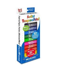 The Pencil Grip Kwik Stix 12-color Solid Tempera Paint - 12 / Set - Red, Black, Blue, Yellow, Brown, Green