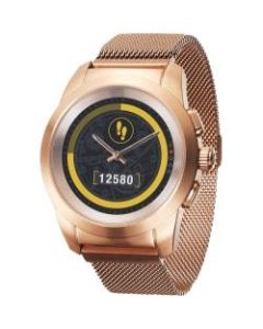 MyKronoz ZeTime Elite Hybrid Smartwatch, Regular, Brushed Pink Gold/Milanese, KRZT1RE-BPG-PGMIL